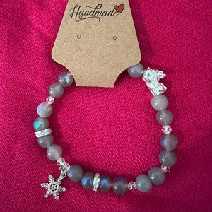 Grey Moonstone Mother & Child Bracelet set